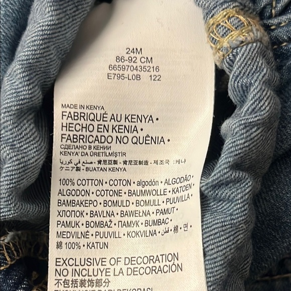 Kids Denim Levi Shortalls 24 Months - Picture 7 of 7